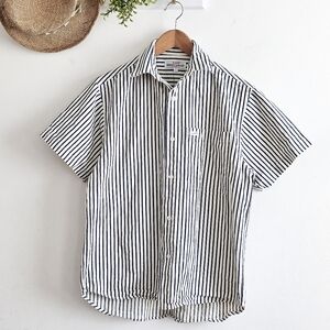 Vintage GUESS Georges Marciano USA Striped Shirt Size 2 Boxy Cotton